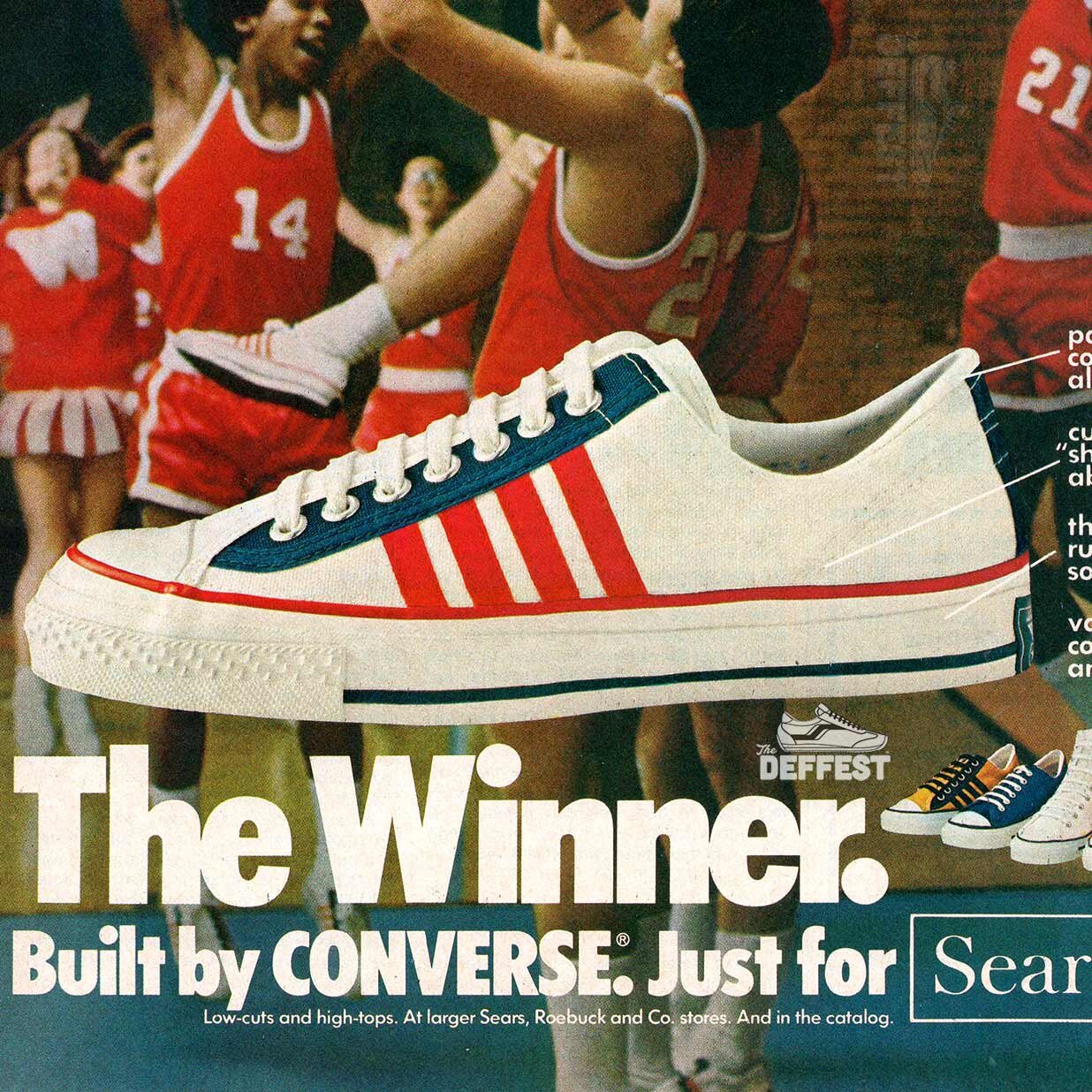 The Deffest®. A vintage and retro sneaker blog. — Hoop Stars: Sears The  Winner by Converse 1975 Hoops Champs vintage sneaker ad