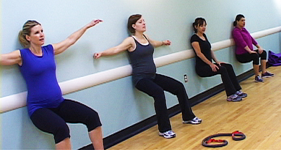 Prenatal wall squat