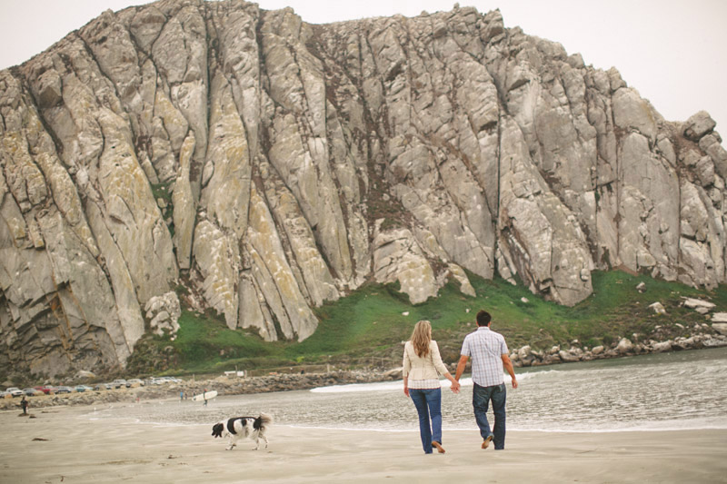 Morro Bay, holding hands and walking on the beach