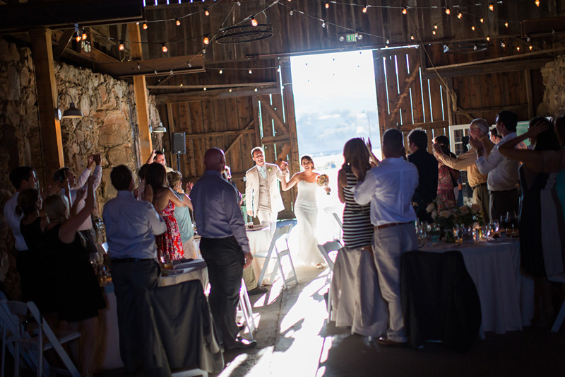 Santa Margarita Ranch Bride and Groom entrance into reception