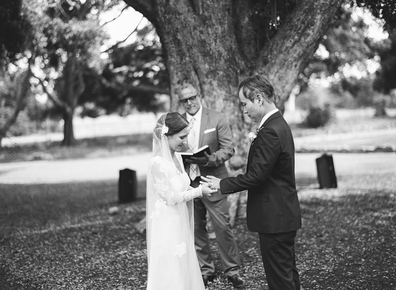 The Stow House Wedding Bride and Groom exchanging rings
