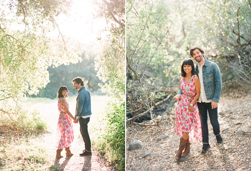 San Luis Obispo engagement medium format film photographs of couple holding hands