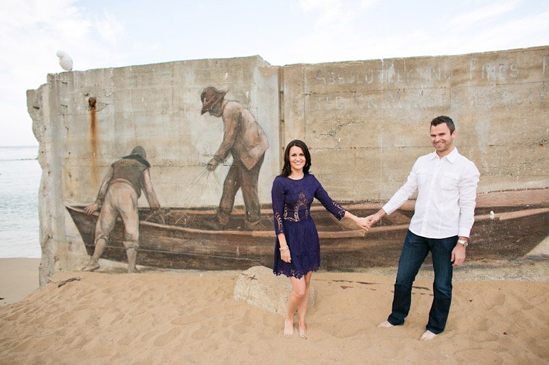 Monterey Engagement Photos of couple on the beach at Canary Row (1 of 4)
