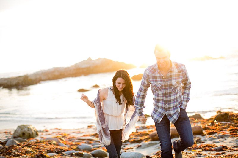 Monterey Engagement Photos of couple walking on the beach at 17 Mile Drive during sunset (5 of 5)