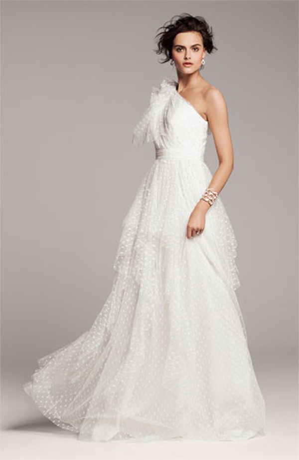 polka dot lace wedding dress