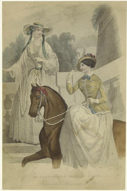 "An Equestrian Fashion Plate." 1849. Courtesy of The New York Public Library Digital Collections.