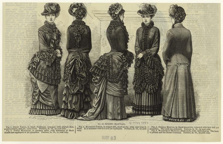 "Spring mantles." 1883-05. Courtesy of The New York Public Library Digital Collections. 