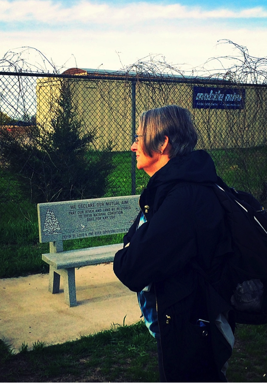 Carolyn Raffensperger at the former site of Michigan Chemical/ Velsicol, St. Louis, Michigan