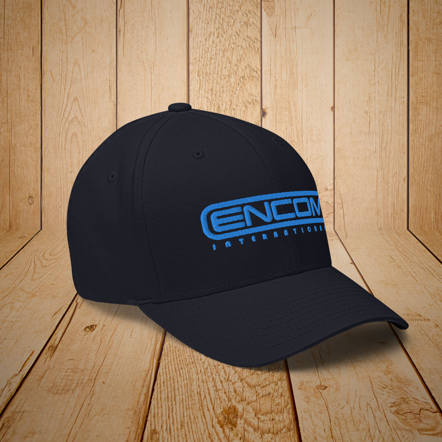 SC05 Tron Movie ENCOM Embroidered Patch Flat Bill Snapback Black Cap Hat 