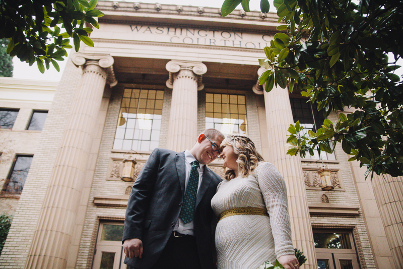 Cristina and Noah's elopement at the Hillsboro, Oregon courthouse | Portland, Oregon Elopement Photography | Hailey King Photography