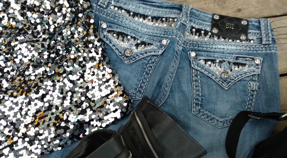 jeans with bling on them