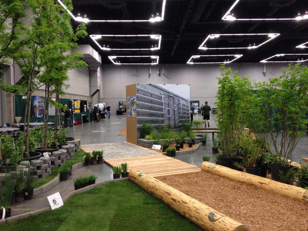 Design and construction by GreenWorks, PC with help from Mutual Materials (pavers), Sustainable Northwest Wood (logs and wood materials), and Cedar Landscaped with Chehalem Mountain Nurseries (plants and trees). 