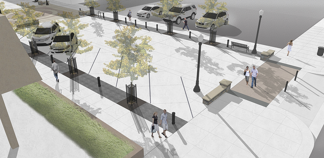 Graphic rendering of final concepts for the City of Hermiston's new festival street.
