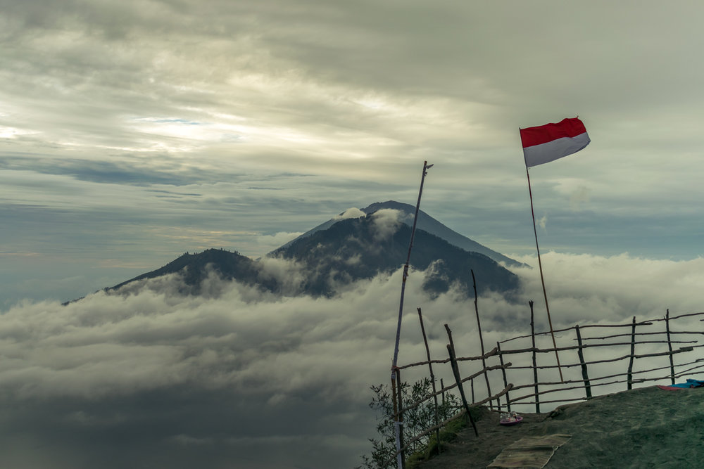 At the peak of Mount Batur