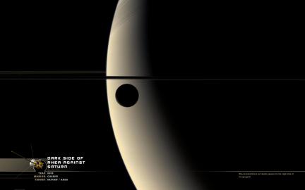 Wallpaper: Rhea and Saturn