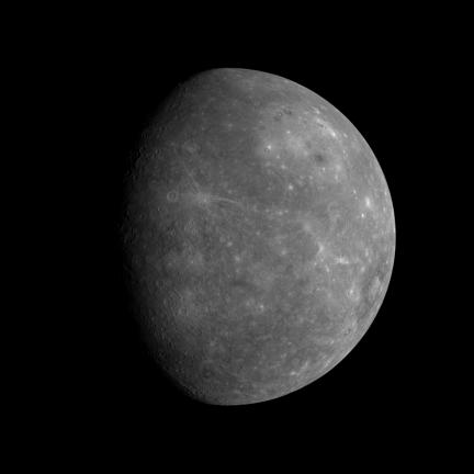 Mercury as seen by Messenger on Jan 14, 2008