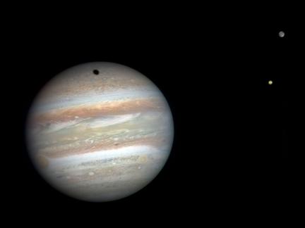 Jupiter, Io and Ganymede From New Horizons by Gordan Ugarkovic