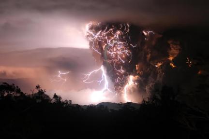 Electric Storm meets Erupting Volcano