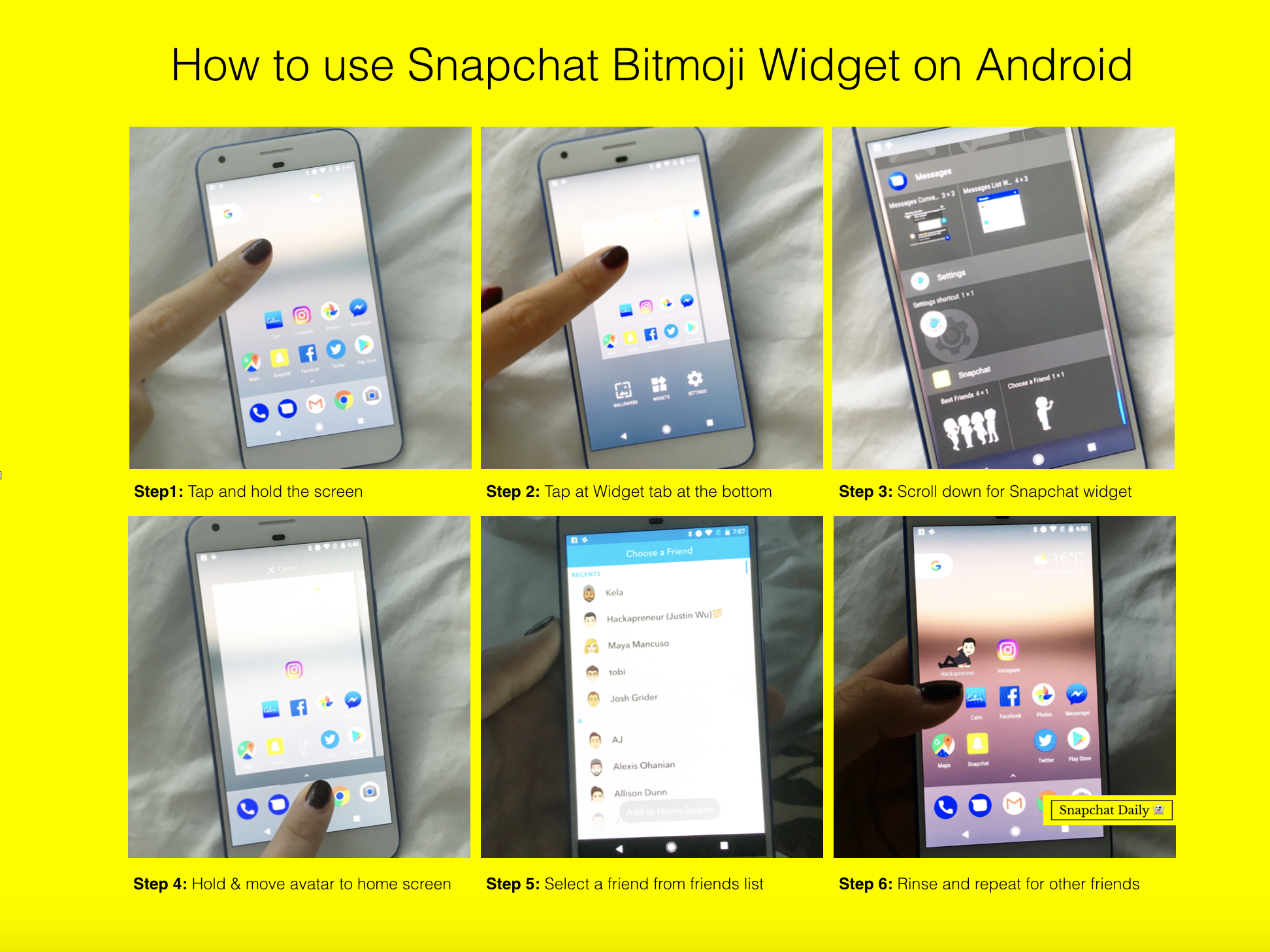 Snapchat Bitmoji widget