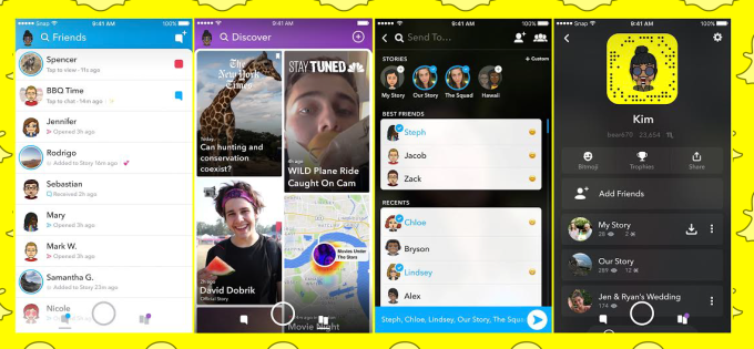snapchat redesign new layout techcrunch