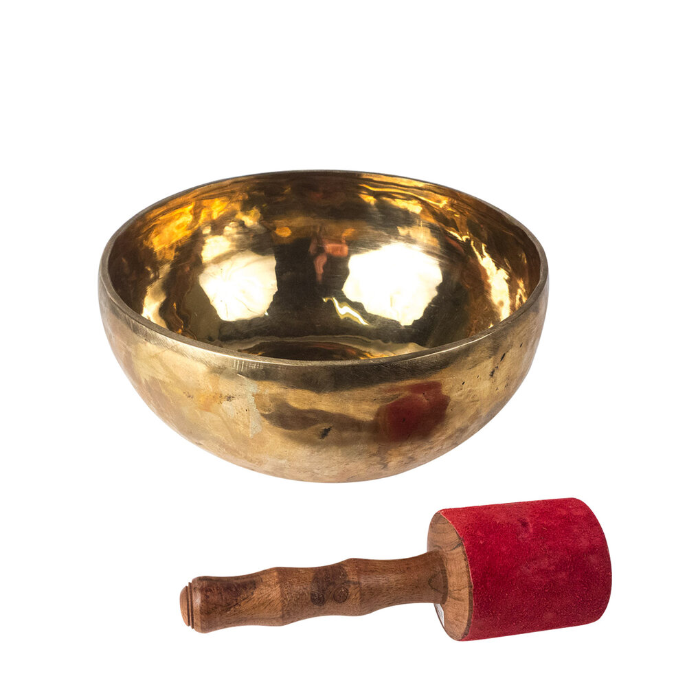 RoyaltyRoute Tibetan Buddhist Brass Singing Bowl Large for Meditation and Healing 7.5 Inches 