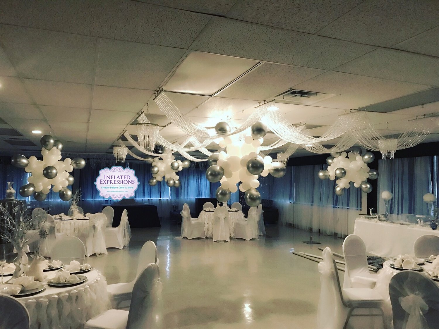Ceiling balloon snowflake — Inflated Expressions, LLC