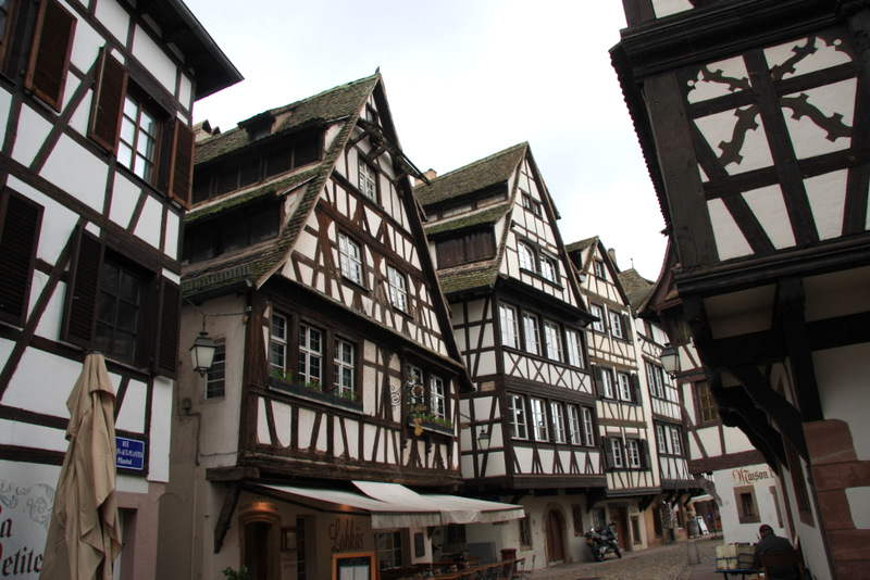 Half-timbered houses in the "Petite France" section of Strasburg, France