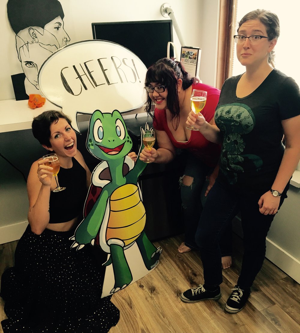  The Hatchlings team at Gravitate with their mascot Sheldon the Turtle. 