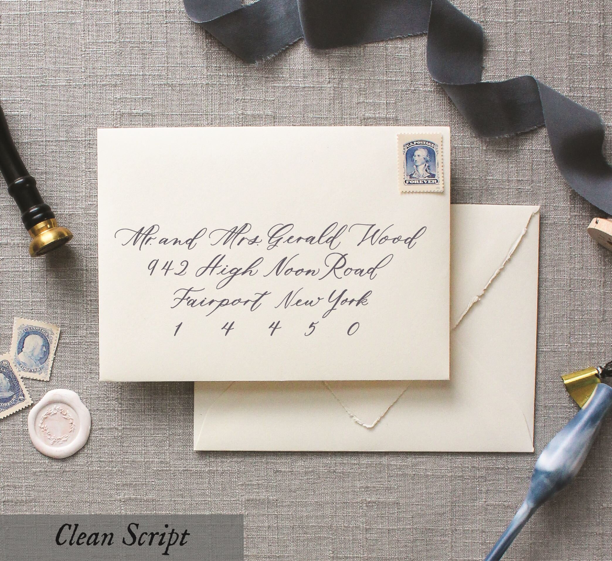 Calligraphy Envelope Addressing Modern Calligraphy and Capitals Font