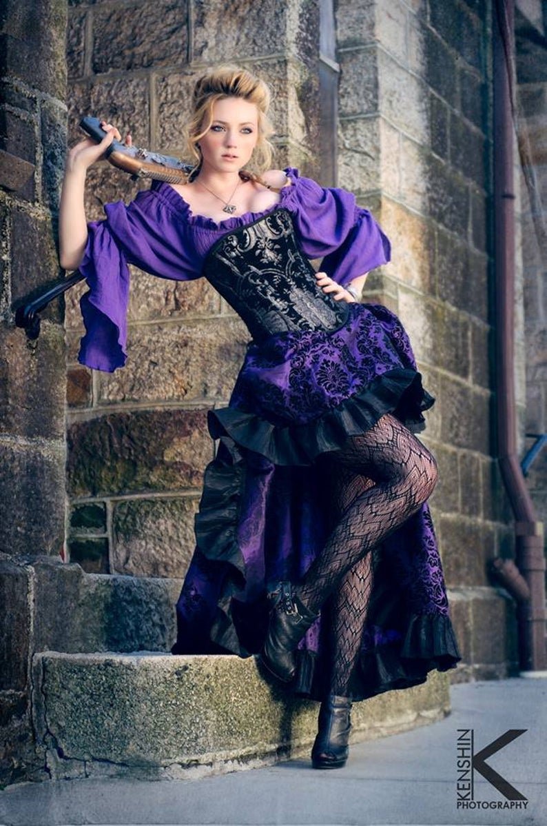 Pirate-Black-Silver-corset-steampunk-renaissance-victorian
