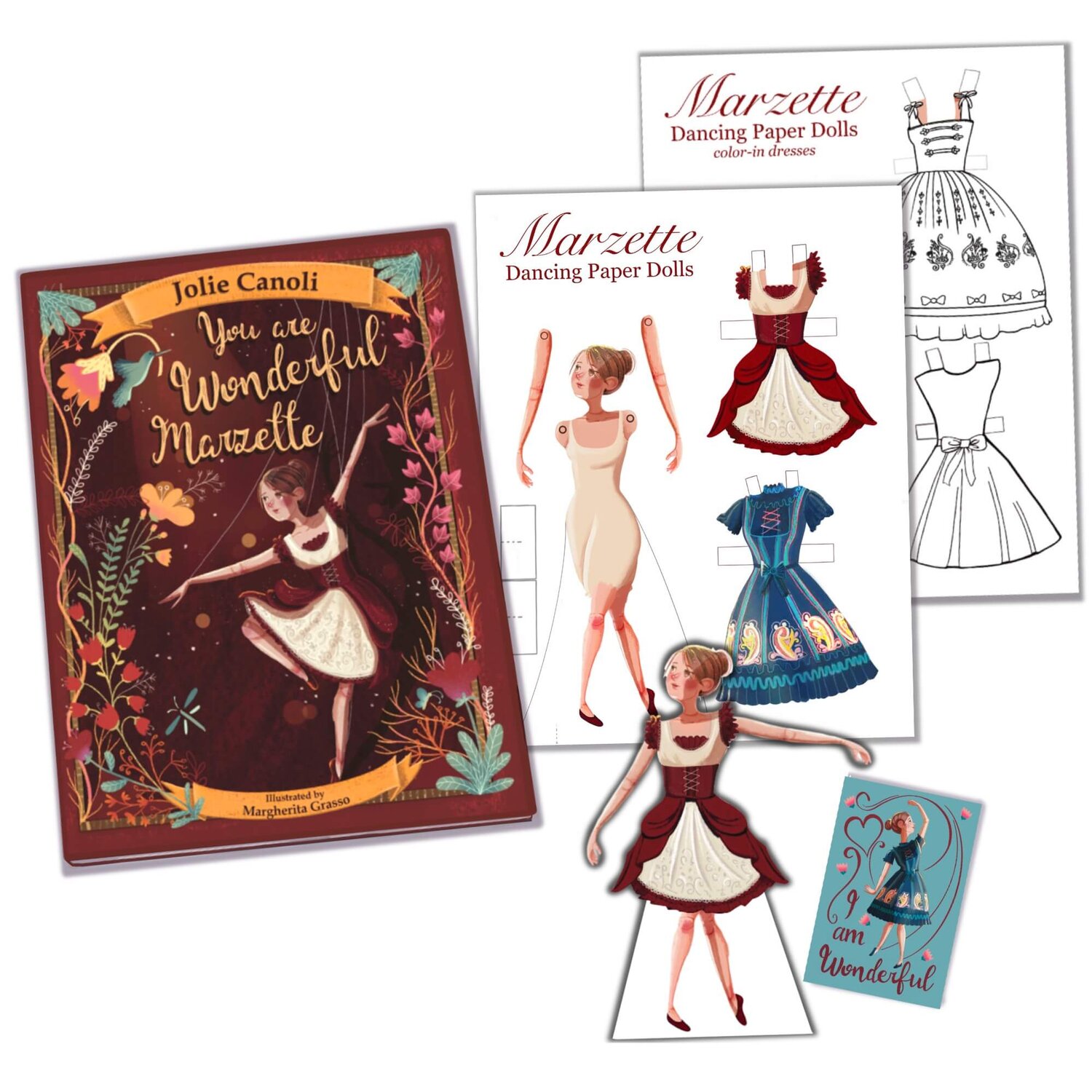 Marzette Dancing Paper Doll & Book Gift Set — Jolie Canoli
