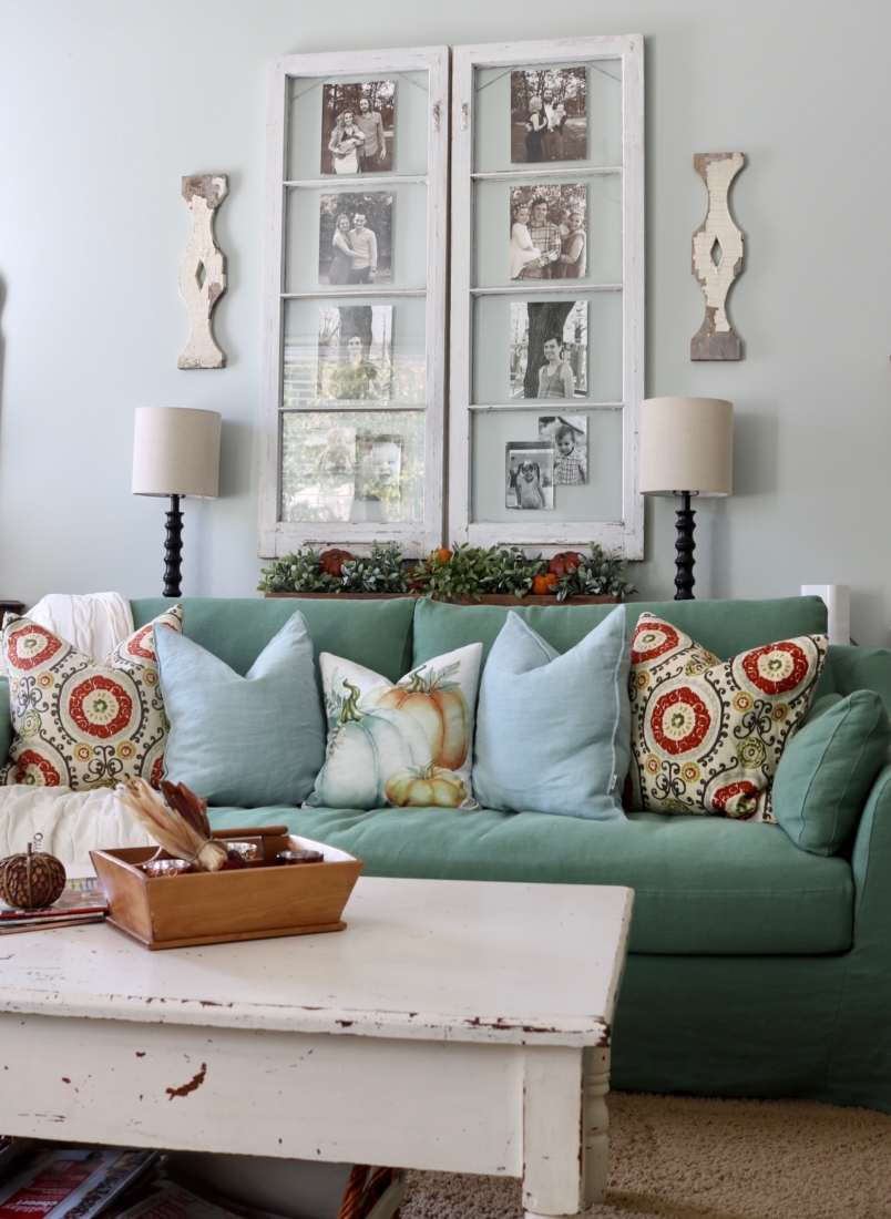 A COTTAGE GREAT ROOM FALL TOUR FEATURING BEMZ LINEN SLIPCOVERS By A Cottage Girl