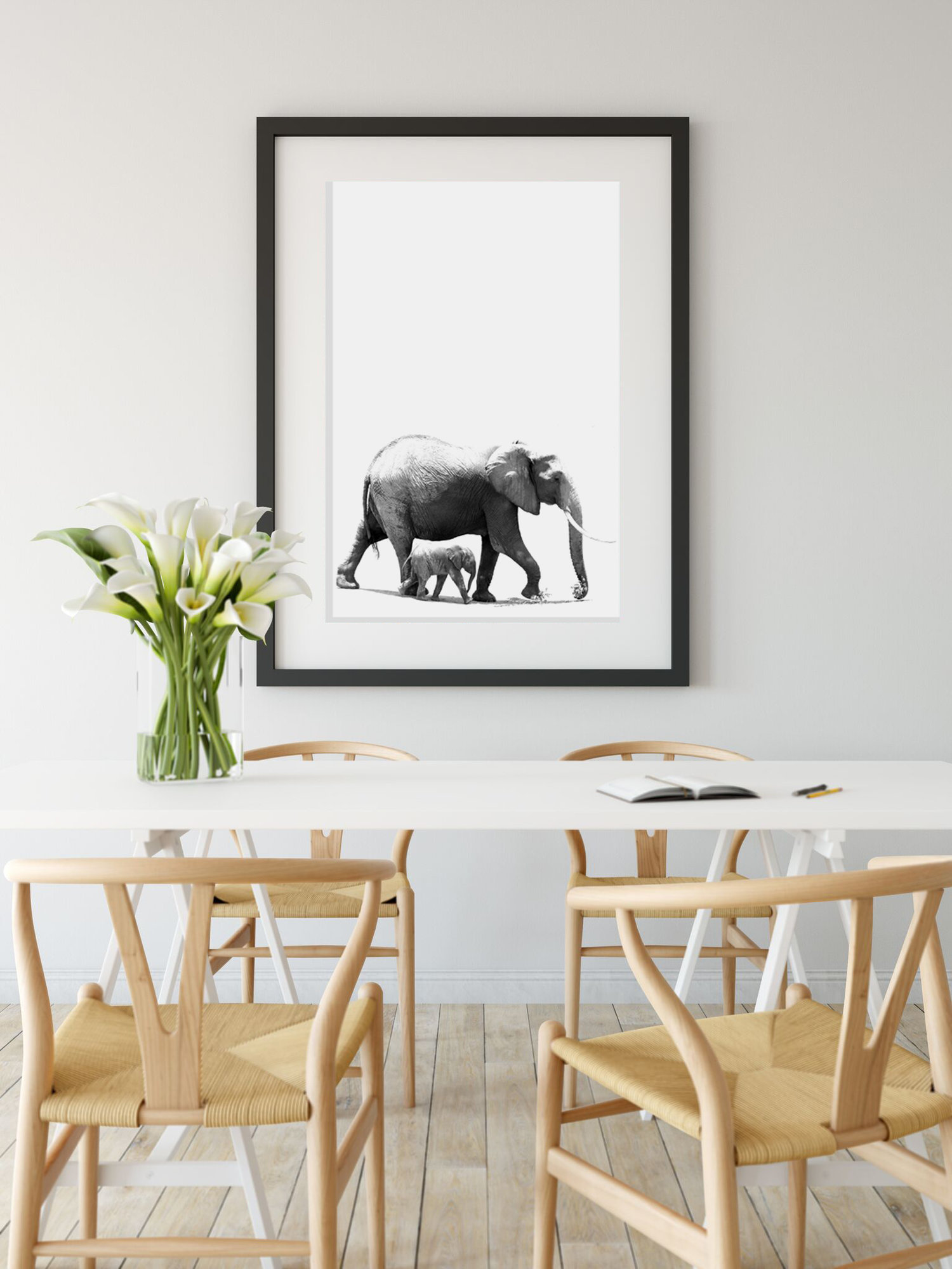 Africa-Elephant and Baby-Poster Printing Size 61x91,5 cm 