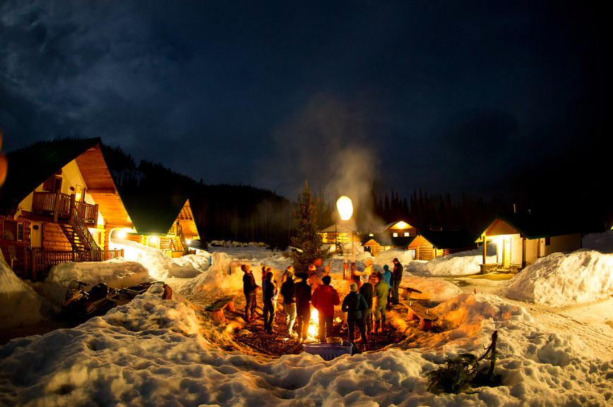 On the final day at Bell II Lodge, all of the guests enjoyed a bonfire in the center village and released paper lanterns carrying their greatest wish.