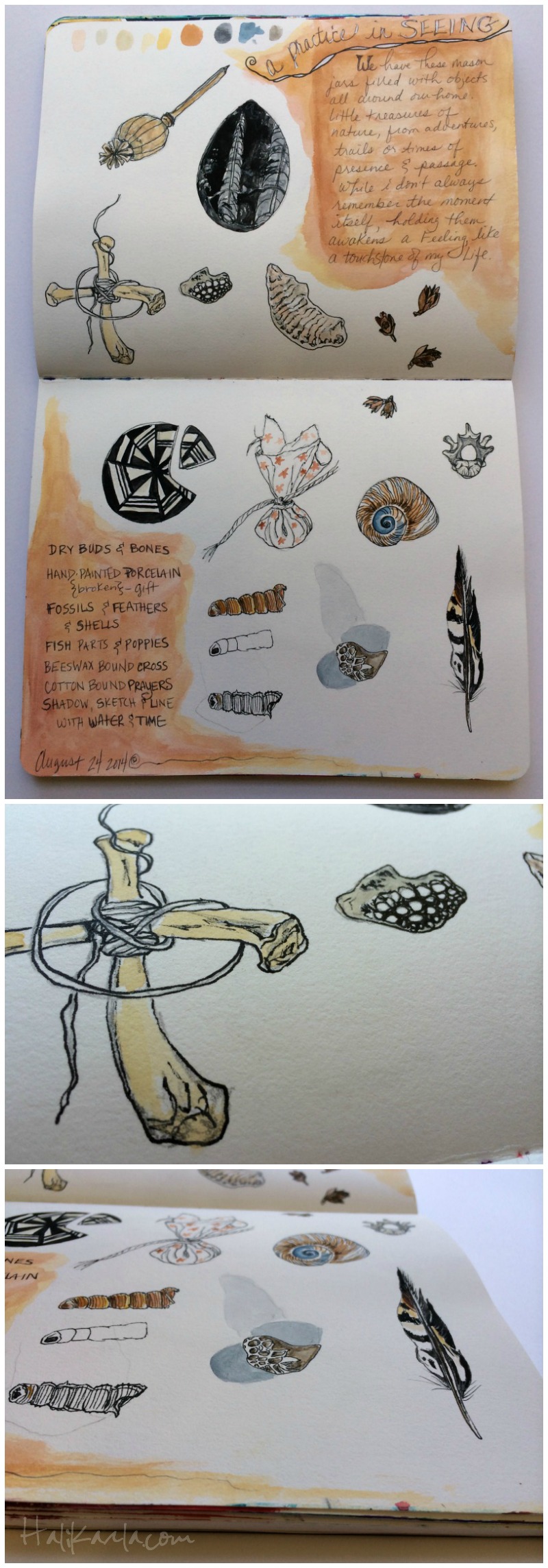 art journal sketchbook page, Hali Karla
