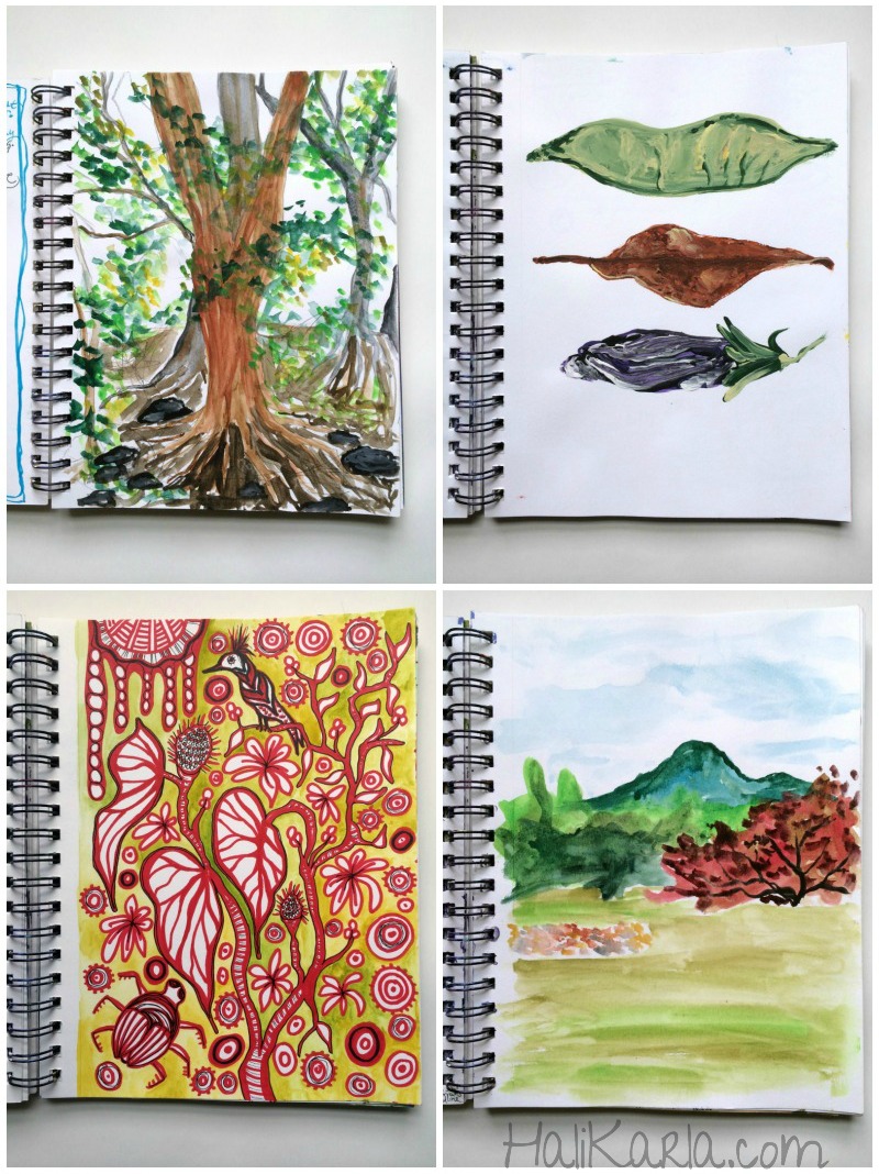 sketchbook pages, Hali Karla