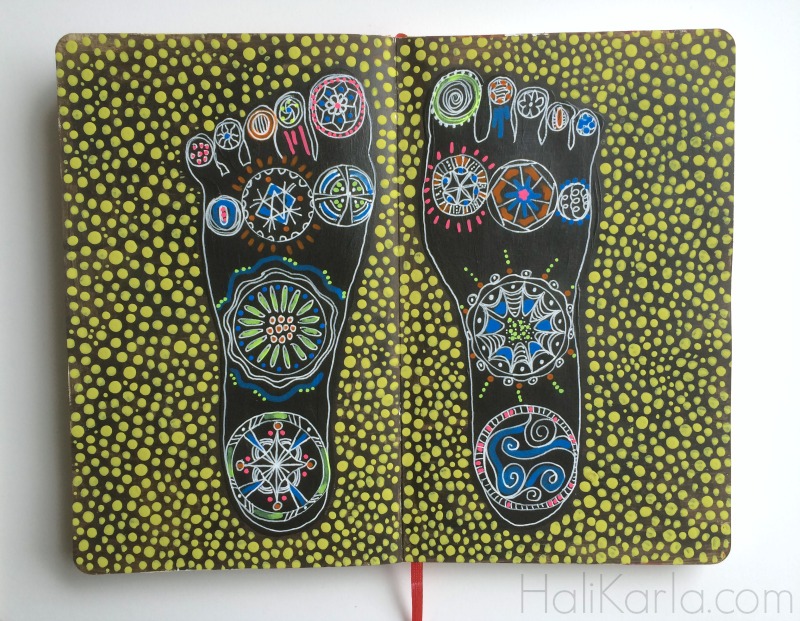 art journal, intuitive feet, Hali Karla