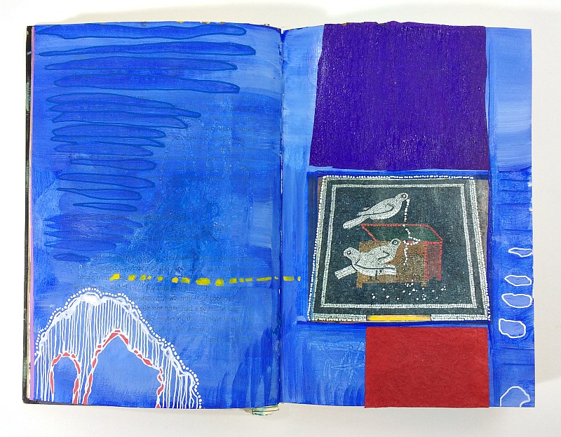 mixed media altered book art journal (Hali Karla)