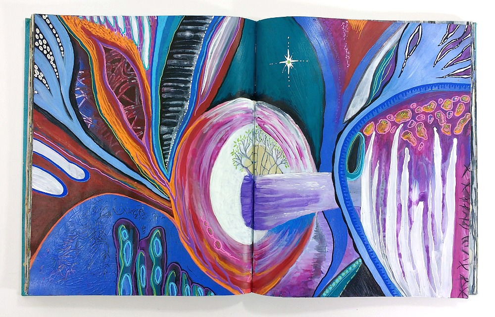 altered book art journal spread by Hali Karla