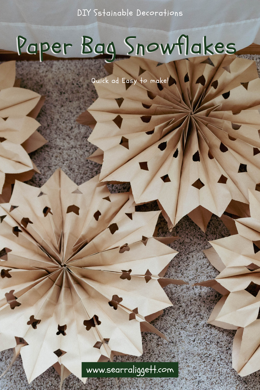 DIY Paper Lunch Bag Snowflakes // Sustainable Holiday Decor