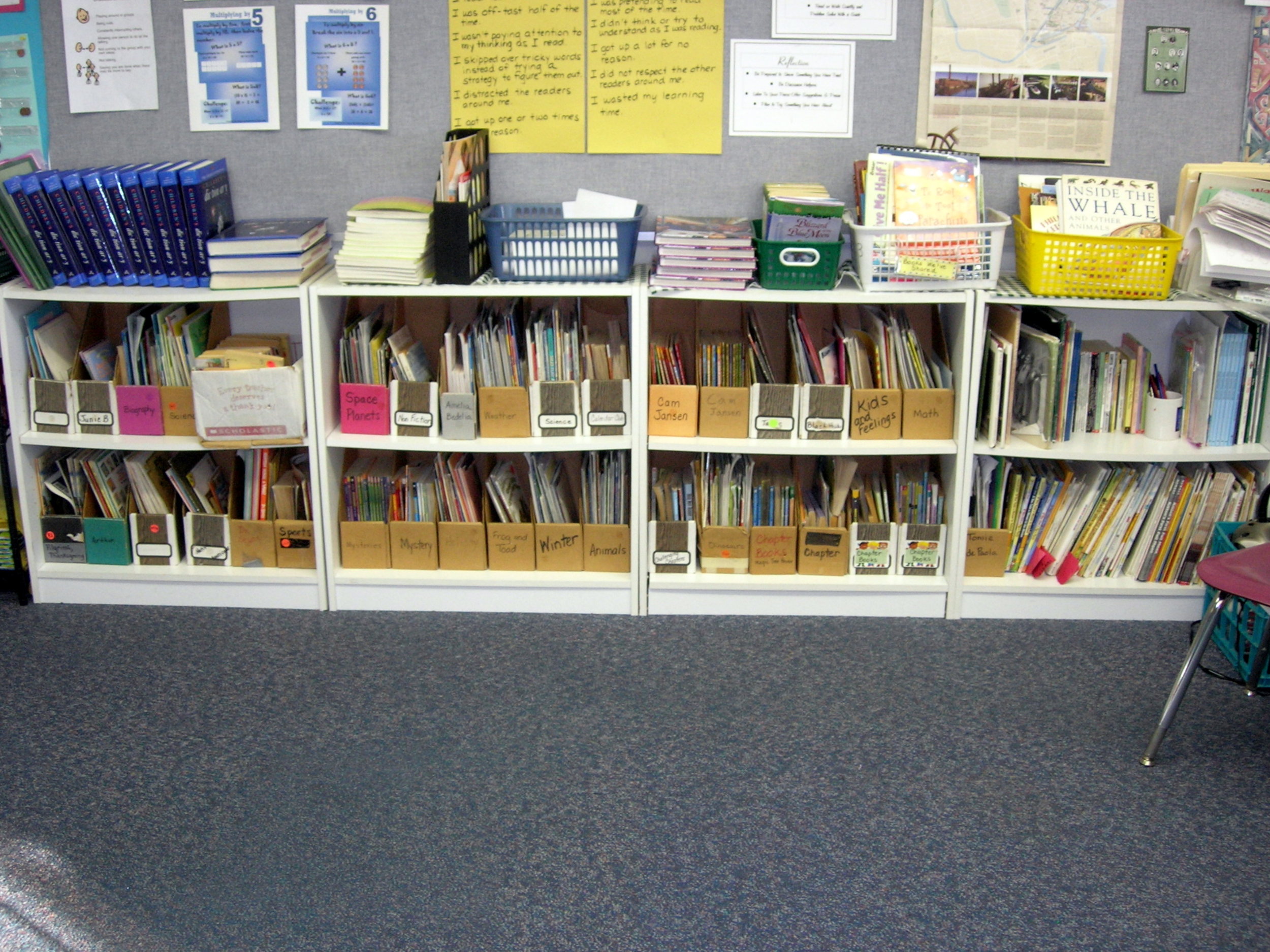 Most of these books are organized by Genre, Author, or some other category.