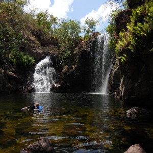 Alex and I swimming at Florence Falls, Litchfield National Park. Northern Territory.