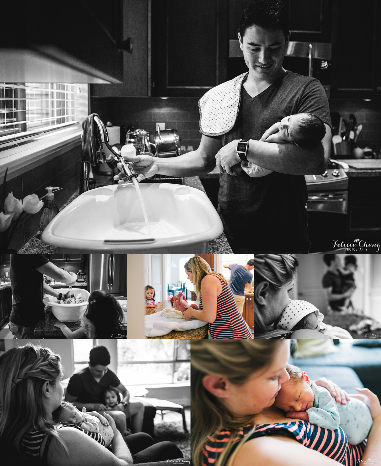 bath time with baby boy, North Vancouver newborn photographer, Felicia Chang Photography
