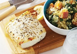 halibut-with-sweet-potato-and-kale-quinoa