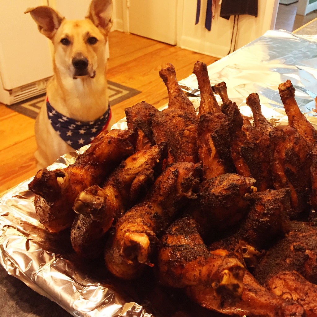 marty with smoked chicken