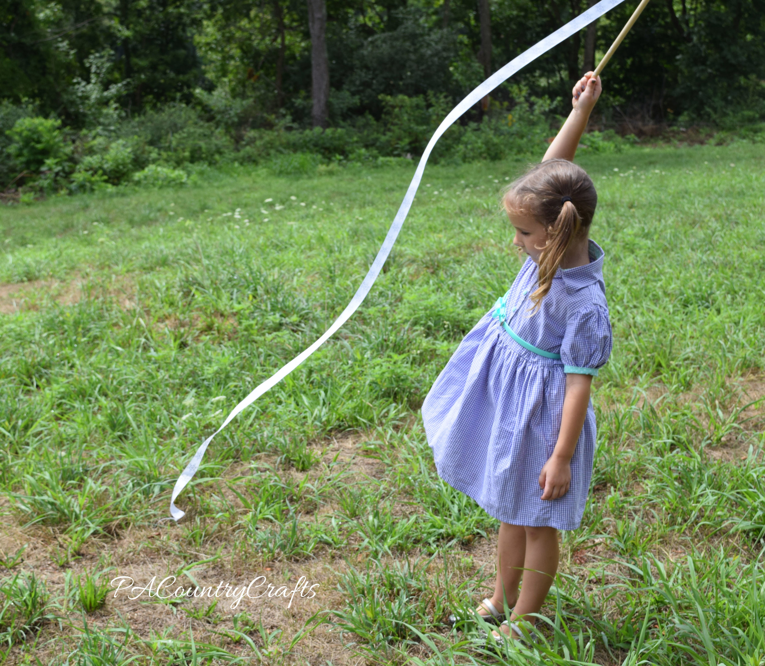 Simple ribbon wands for little girls to play with