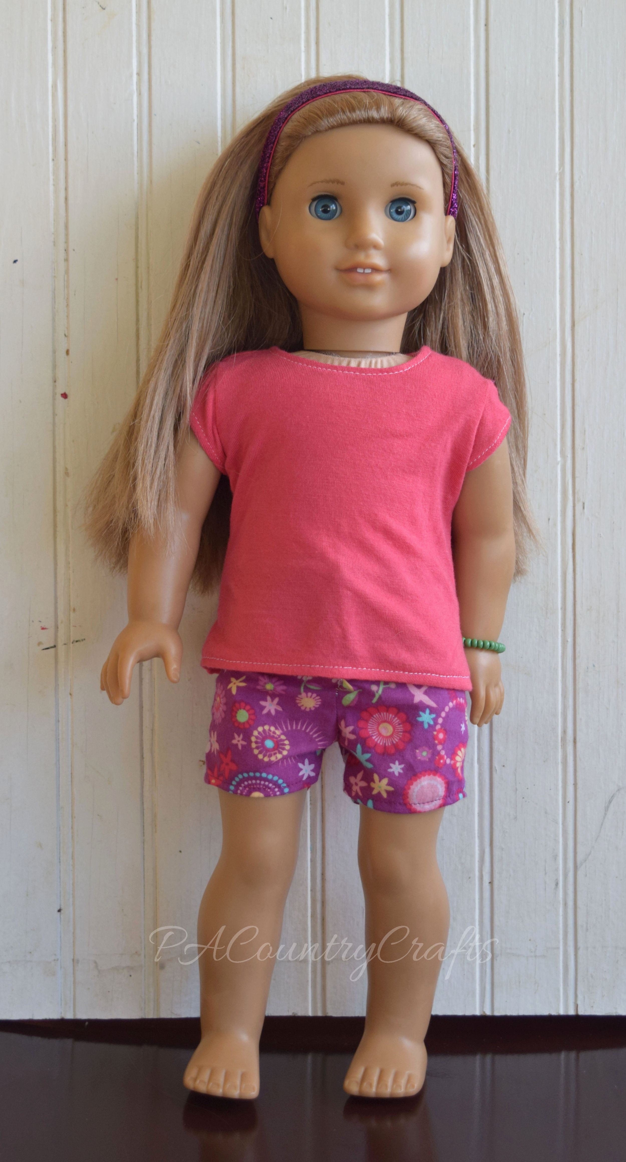 18 inch doll shorts and t shirt