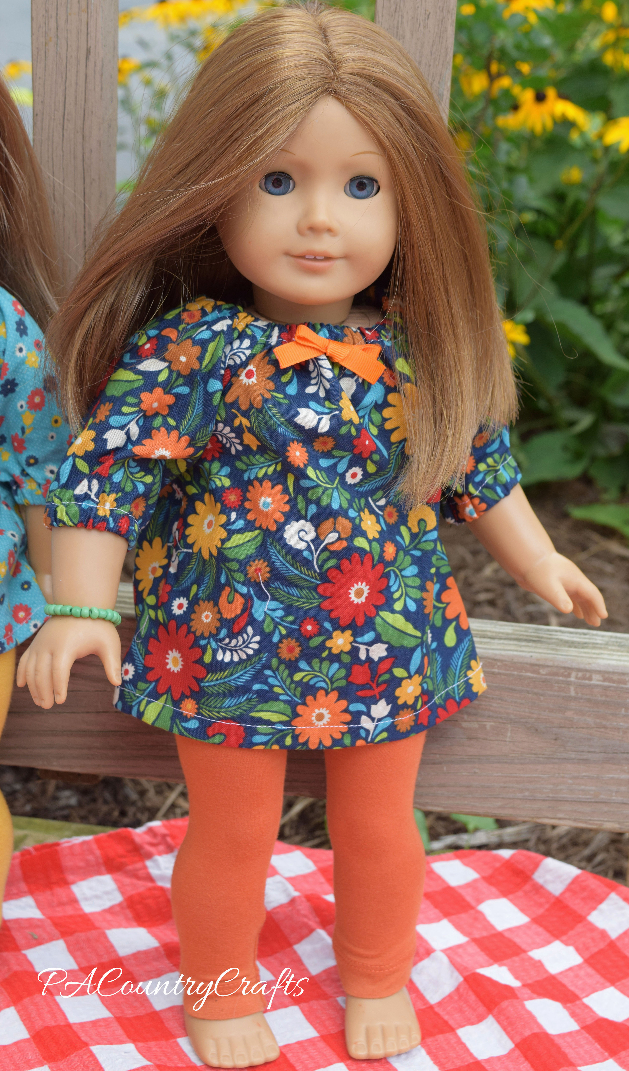 American Girl Doll Peasant Dress and Leggings