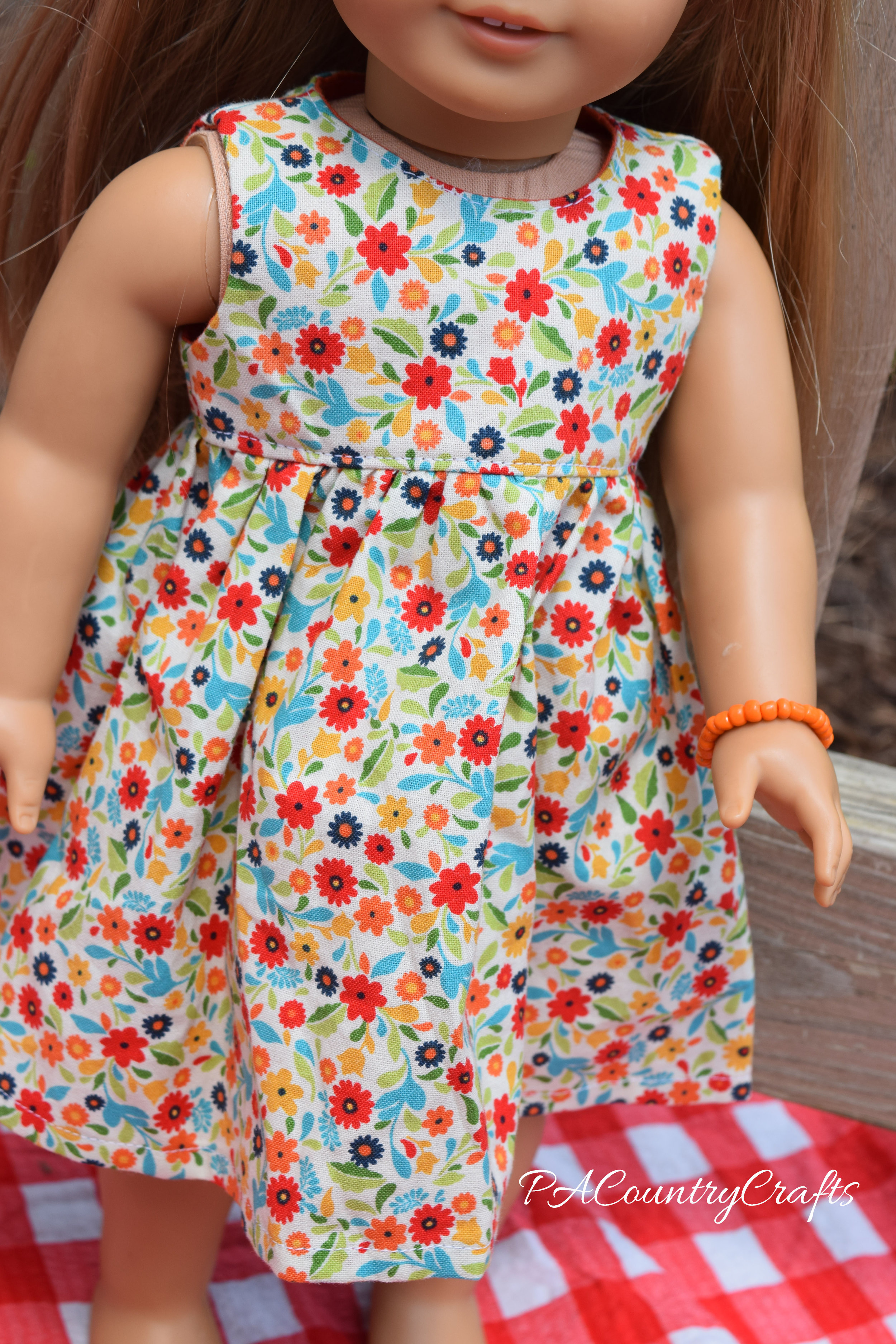 American girl doll simple dress- made by a 12yo
