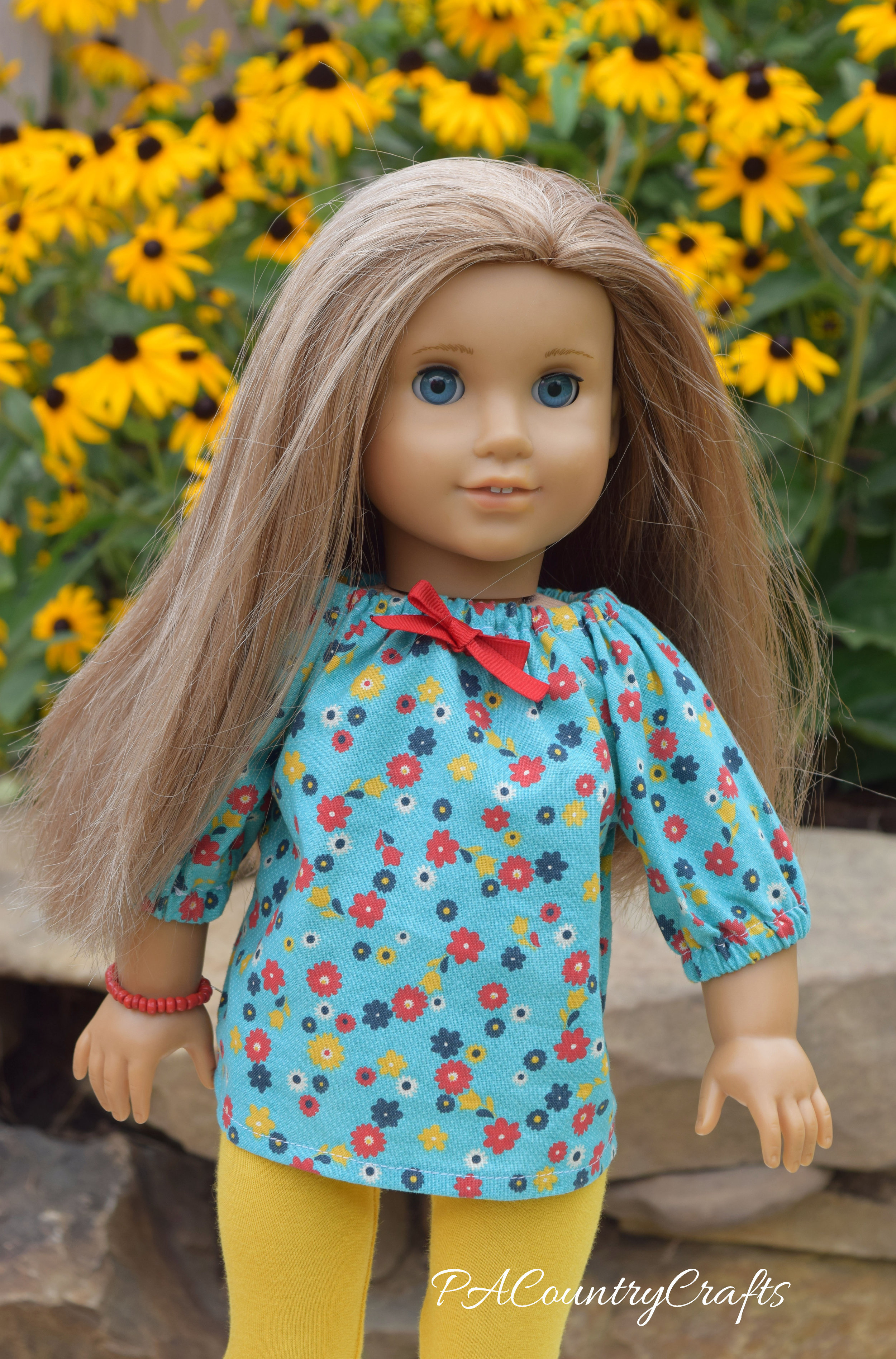 18 inch doll peasant top and leggings- beginner sewing project